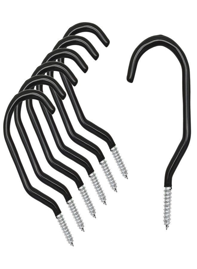 Scartink 6PCS Black Heavy Duty Bike Storage Hooks Bicycle Wall Mounted Hooks Large Screw Hooks for Wall,Ceiling - Image 1