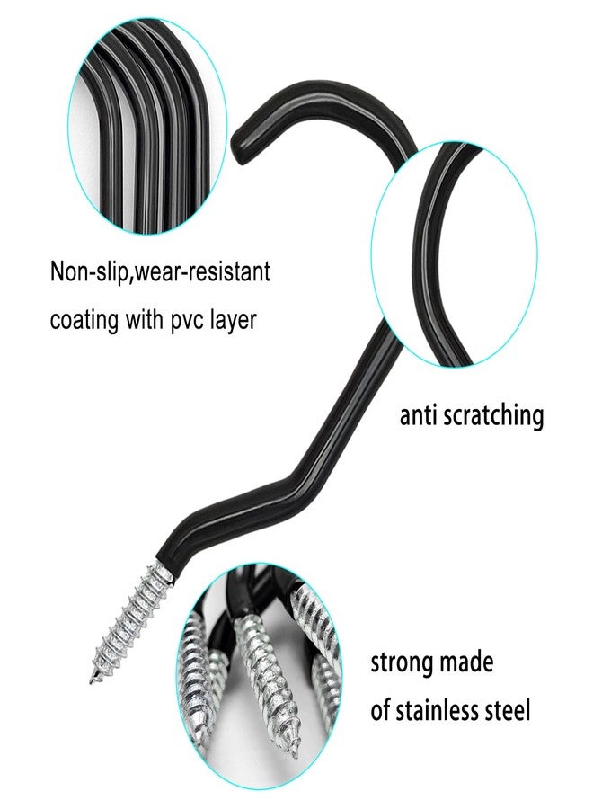 Scartink 6PCS Black Heavy Duty Bike Storage Hooks Bicycle Wall Mounted Hooks Large Screw Hooks for Wall,Ceiling - Image 2