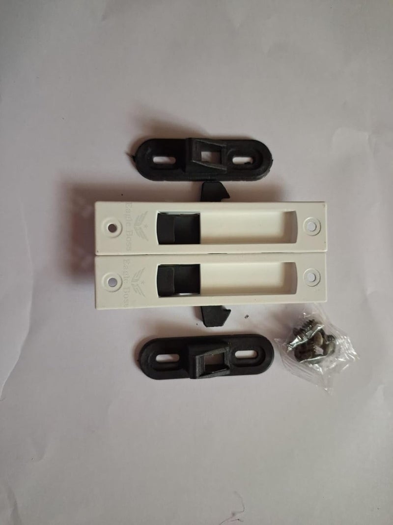 نافذة أركا الألمنيوم المنزلقة بقفل مخفي هيكل معدني عبوة من 1 زوج أبيض - Image 1