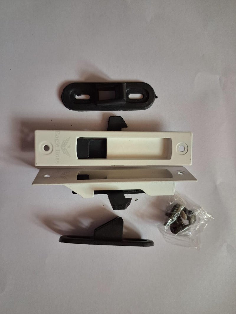 نافذة أركا الألمنيوم المنزلقة بقفل مخفي هيكل معدني عبوة من 1 زوج أبيض - Image 2