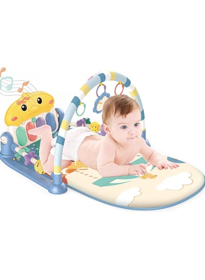 Baby Play Mat Kick Piano Tummy Time Mat with 5 Baby Sensory Activity Toys, Gifts for Newborn Boys Girls with Music and Lights for 0-12 Months, Blue  - Image 2