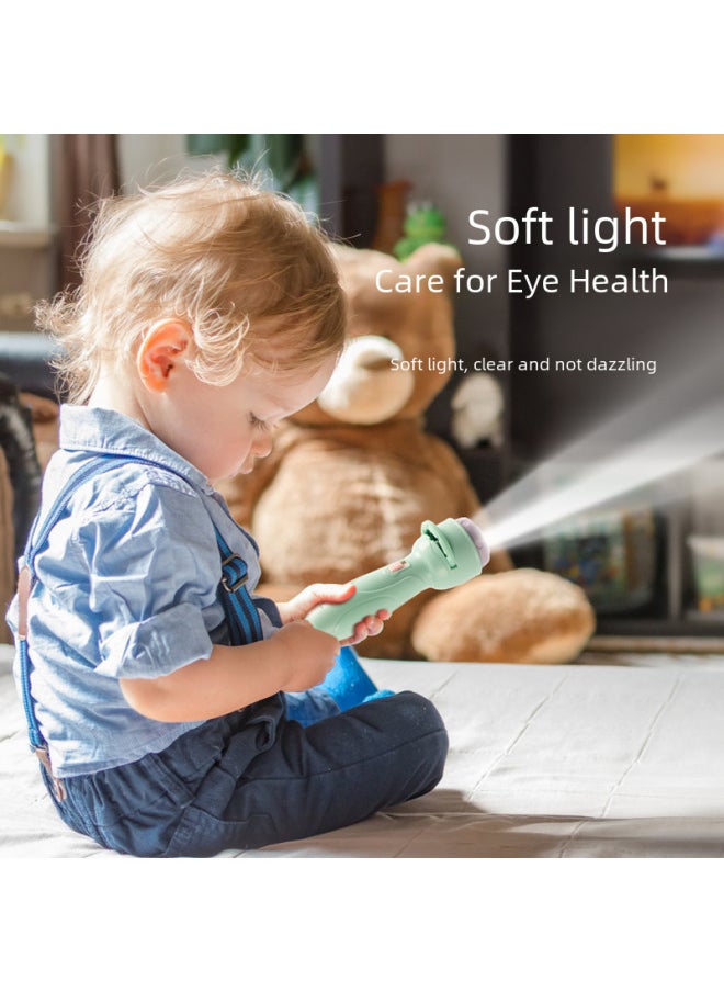 Generic - Children's Projection Flashlight Luminous Toys Early Education Cognitive Fun Cartoon Projector Gift Stall Wholesale-Color:(separate Flashlight Without Card) Cream Yellow - Image 1