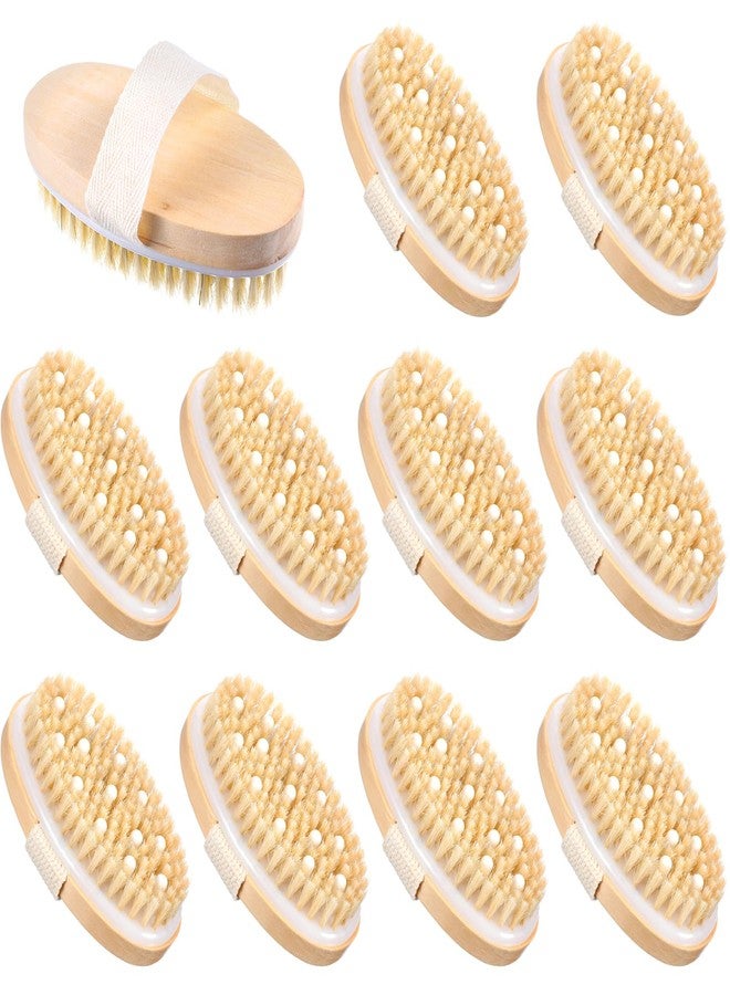 Molain 10 Pcs Dry Brushing Body Brush, Natural Bristle Exfoliating Brush Exfoliating Brushes with Massage Nodule Dry Skin Body Scrubber for Shower Blood Circulation, Deep Exfoliation for Smooth Skin - Image 1