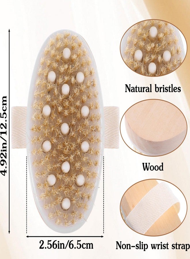 Molain 10 Pcs Dry Brushing Body Brush, Natural Bristle Exfoliating Brush Exfoliating Brushes with Massage Nodule Dry Skin Body Scrubber for Shower Blood Circulation, Deep Exfoliation for Smooth Skin - Image 2