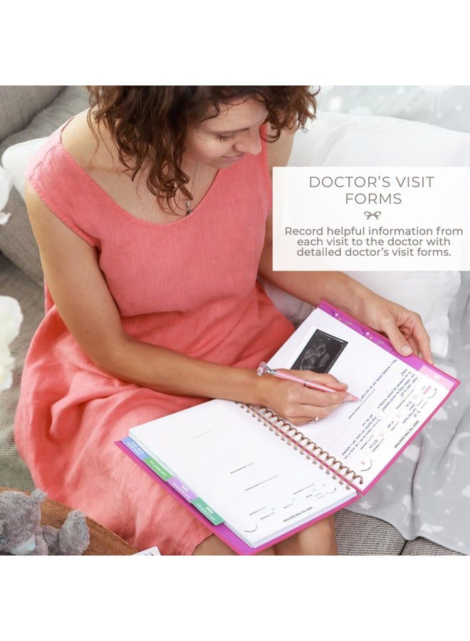 Clever Fox Pregnancy Journal & Memory Book - Pregnancy Planner & Notebook for Expecting Moms – Baby Keepsake, First Time Moms Gift (Violet Blossom, 9" x 10.5") - Image 4