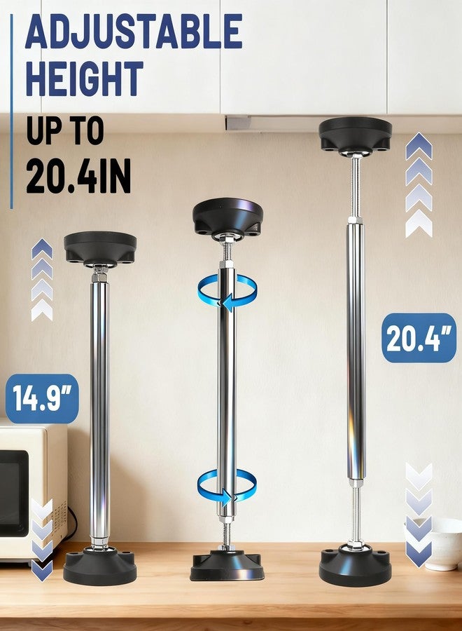Qivine 2Pcs Telescopic Support Pole, Adjustable 11'' - 20'' Length Support Pole Rod, Stainless Steel Cabinet Jack Supports System with Up to 660 Lbs Rust-resistance for Cabinet Sofa Sink - Image 2