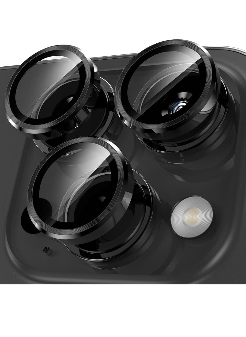 Raxoom iPhone 15 Pro - iPhone 15 Pro Max Camera Lens Protector, 9H Tempered Glass Camera Cover Screen Protector Metal Individual Ring for iPhone 15Pro 6.1 inch iPhone 15 ProMax 6.7 inch (Black Titanium) - Image 1