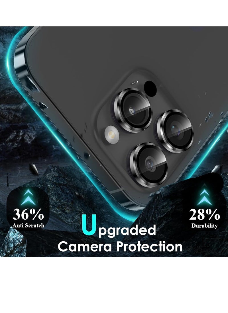 Raxoom iPhone 15 Pro - iPhone 15 Pro Max Camera Lens Protector, 9H Tempered Glass Camera Cover Screen Protector Metal Individual Ring for iPhone 15Pro 6.1 inch iPhone 15 ProMax 6.7 inch (Black Titanium) - Image 3