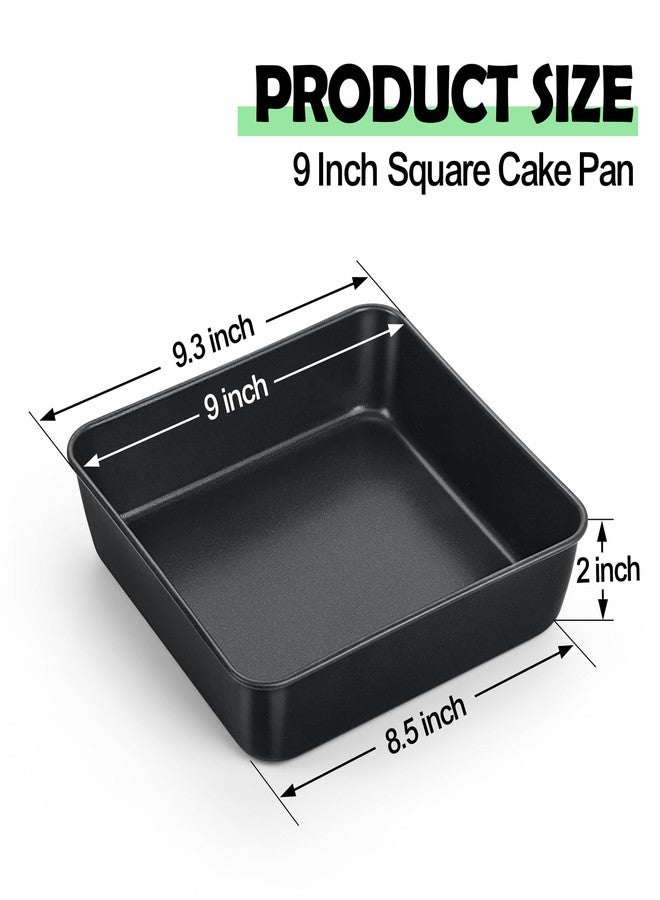 TeamFar Non-Stick Square Cake Pan, 9 Inch Square Baking Roasting Pan for Oven, with Stainless Steel Core for Cooking Cake Brownie Lasagna, Non-Toxic & Heavy-Duty, Release & Clean Easily - Image 2