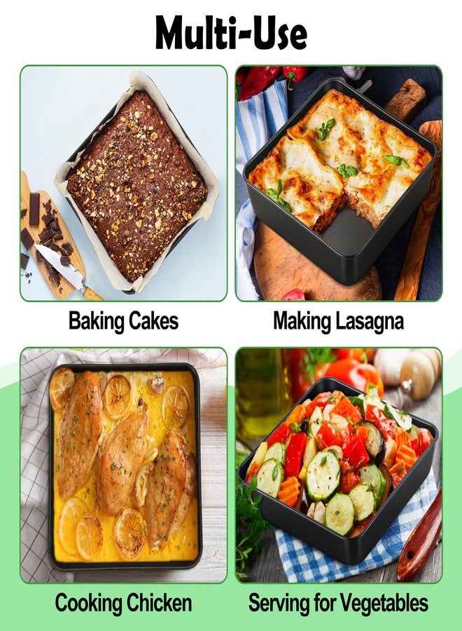 TeamFar Non-Stick Square Cake Pan, 9 Inch Square Baking Roasting Pan for Oven, with Stainless Steel Core for Cooking Cake Brownie Lasagna, Non-Toxic & Heavy-Duty, Release & Clean Easily - Image 5