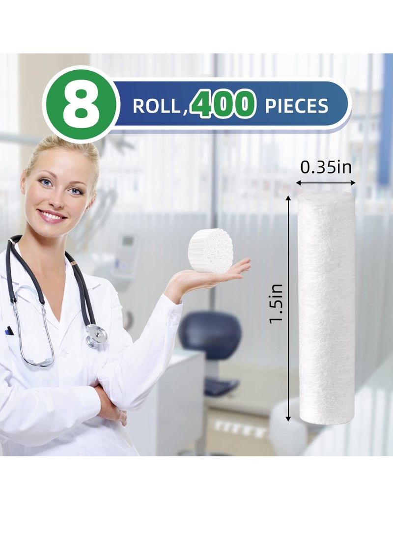 Y&D 400 PCS Dental Gauze Rolls Cottons Pads, Nosebleed Kit Accessories #2 Medium 1.5" Mouth Nose Plugs for Clinic, Household  - Image 2