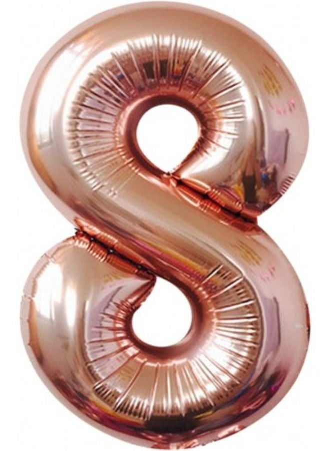 DecoLoral DECOR ME Rose Gold colour 32inch Number Foil Balloon (No-8)