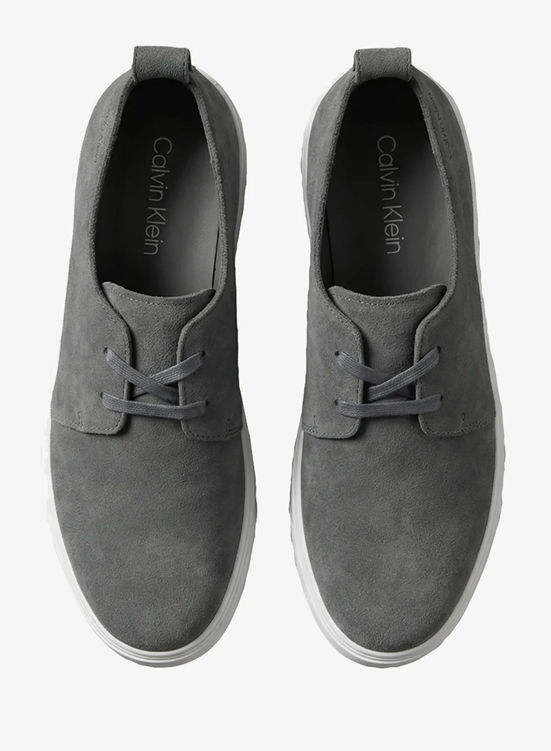 Calvin Klein Granite Gray/Off White Hybrid Suede Derby Shoes for Men | Best Price UAE