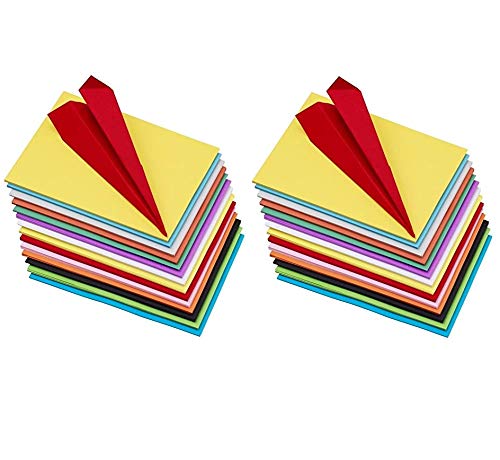 OFIXO 200 pcs Color Sheets Copy Printing Papers A4 Sheets Square Double Sided Colored Origami Folding Lucky Wish Paper DIY Craft - Image 5