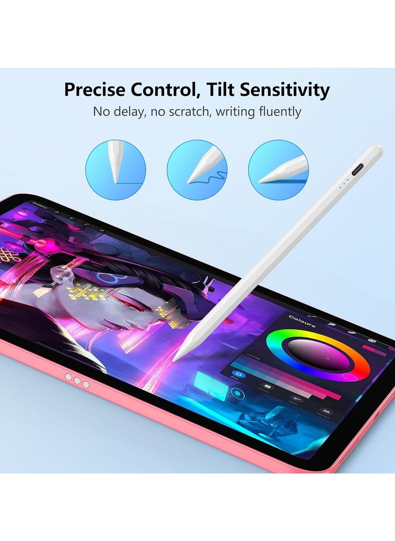 ماركة غير محددة قلم ستايلس لأجهزة iPad (2018-2023) – شحن سريع، رفض راحة اليد، دقة عالية، متوافق مع iPad Pro، Air، Mini، وأجهزة iPad الجيل 6-10  - Image 5