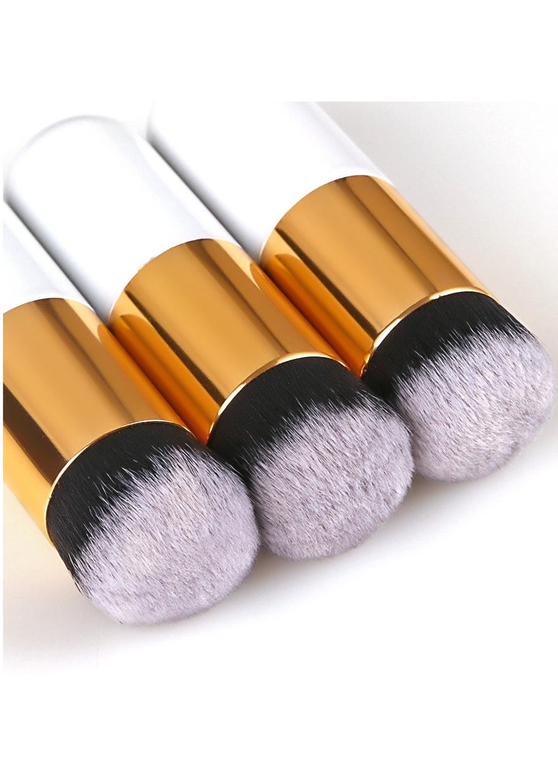 AROAQ Liquid Blending Brush, 1pc Plump Black Silver Soft Bristles Makeup Brush, Portable Fat Little Traceless Foundation Brush, Durable Face Makeup Travel Brush, (Black Handle Silver Tube-little Fatty) - Image 2