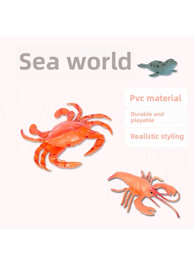 Children's Sea Animal World Seal Model Hippocampus Crab Science And Education Cognitive Ornaments Simulation Crab Dolphin Toy-Color:Ocean - Image 4