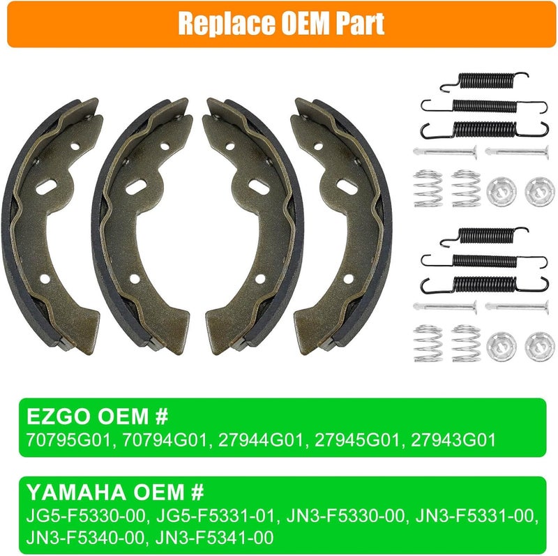 MOSNAI EZGO Brake Shoes & Spring Kit Assembly for E-Z-Go Medalist/TXT 1997 Up & Yamaha G2-G22 - Image 3