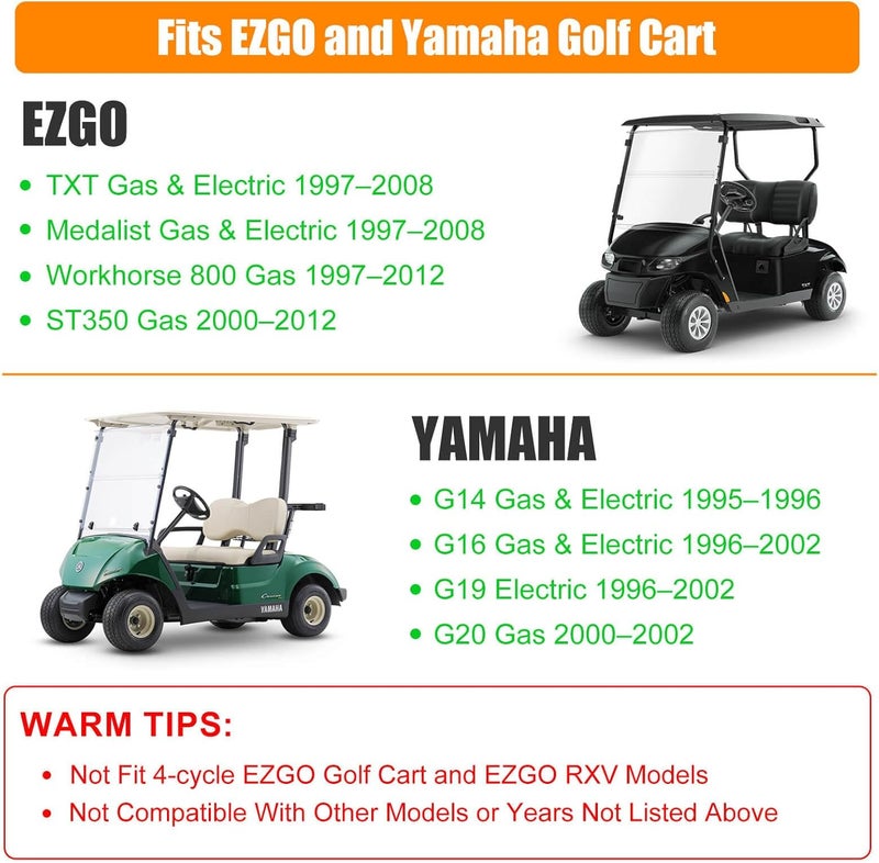 MOSNAI EZGO Brake Shoes & Spring Kit Assembly for E-Z-Go Medalist/TXT 1997 Up & Yamaha G2-G22 - Image 2