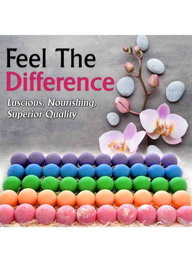 Purelis Relaxing Bath Bombs for Men & Women! 50 Wholesale Bath Bombs Individually Wrapped. Bulk Aromatherapy Essential Oil Bath Bombs for Adults Teens Kids! Bath Fizzies #1 Best Pampering Gifts for Women! - Image 3