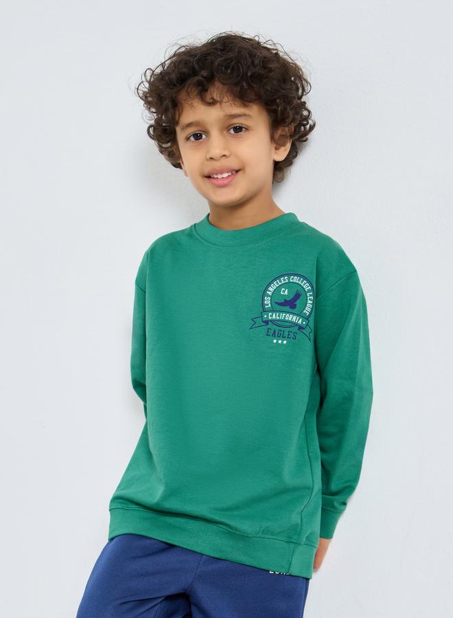 Styli Boys Green Graphic Print Sweatshirt - Image 1