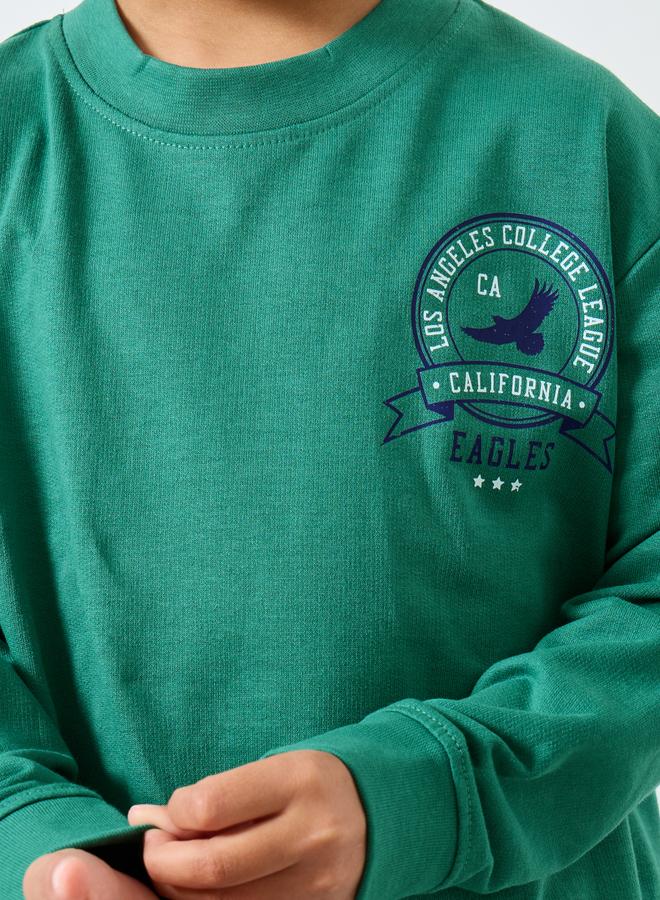 Styli Boys Green Graphic Print Sweatshirt - Image 4