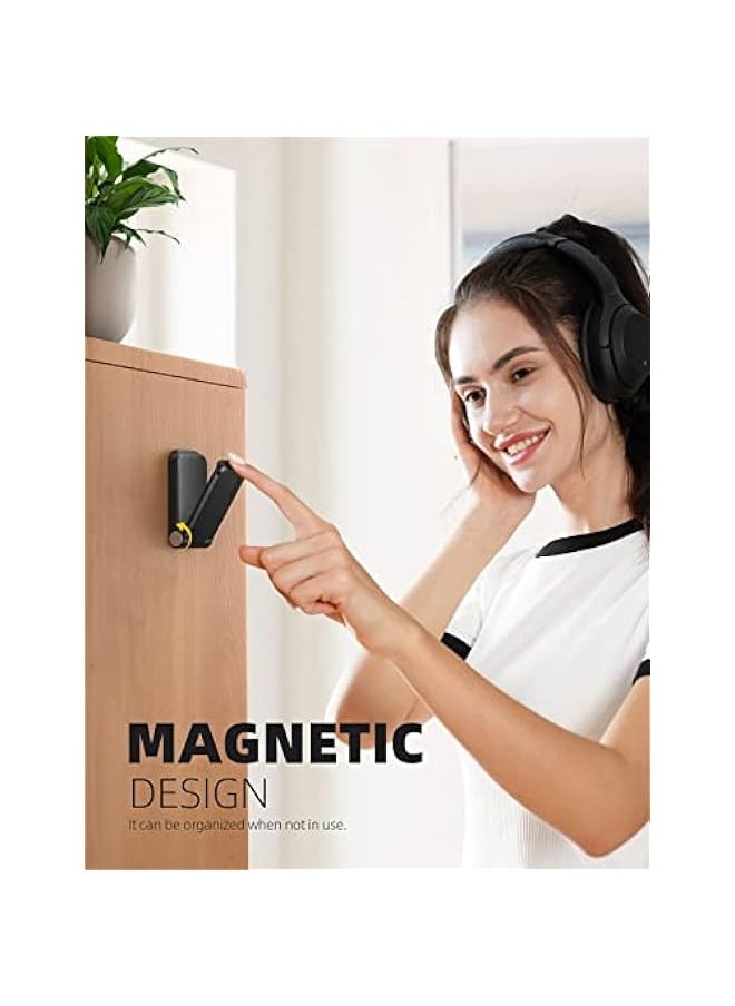 Adhesive Headphone Hanger Hook, Under Desk Headset Stand Holder, Earphone Clamp for Airpods Max, HyperX, Sennheiser - Black Stand Hook