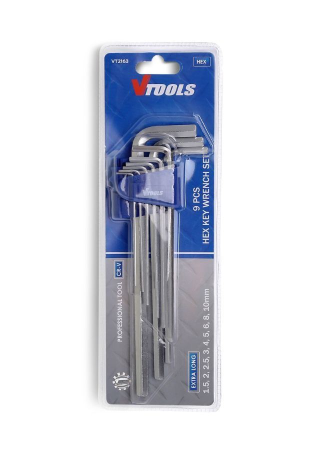 VTOOLS 9 Piece Extra Long Hex Key Allen Wrench Set (1.5-10mm)