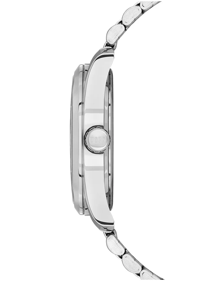 U.S. Polo Assn. U.S. Polo Assn. Fundamental 41mm Green Dial Watch with Silver Accents and Stainless Steel Band - USPA1095-05, Classic Elegance Redefined