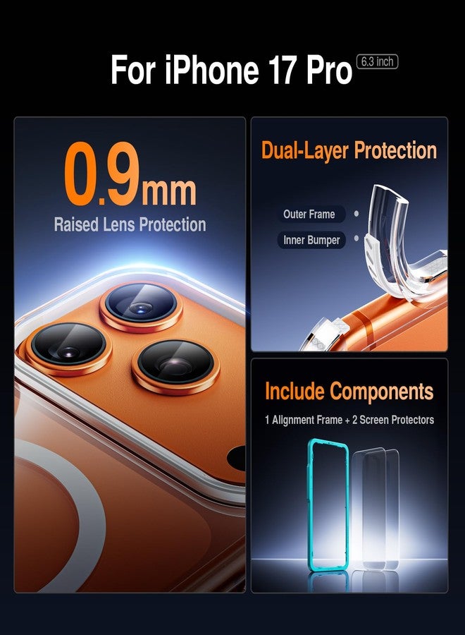 SMARTDEVIL iPhone 17 Pro Case Magsafe with 2 Pack Screen Protector, Alignment Frame, Ultra-Thin iPhone case, Strong Magnetic Phone Case, Non-Yellowing, Stay Original，White - Image 4