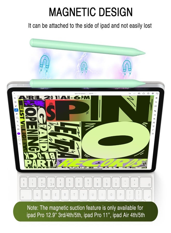 HATOKU Pen for ipad 2018-2023, Quick Charging Pencil 2nd Generation with Tilt & Palm Rejection, Pen for ipad Compatible with ipad Air 3/4/5, ipad Mini 5/6, ipad 6-10 Gen, ipad Pro 11/12.9" (Green) - Image 3