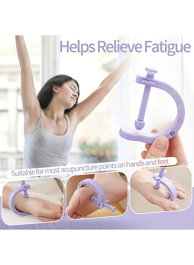 2PCS Purple Acupressure Pressure Point Clip, Adjustable Fixed Clip Manual Massage Tool for Hand Foot Ear Tension Stress Fatigue Relief - Image 3