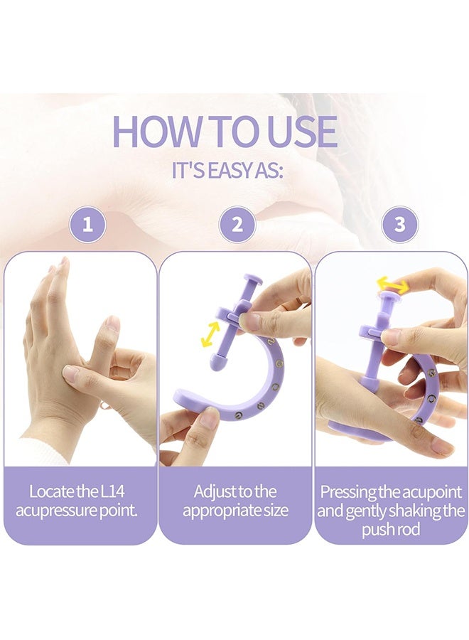 2PCS Purple Acupressure Pressure Point Clip, Adjustable Fixed Clip Manual Massage Tool for Hand Foot Ear Tension Stress Fatigue Relief - Image 2