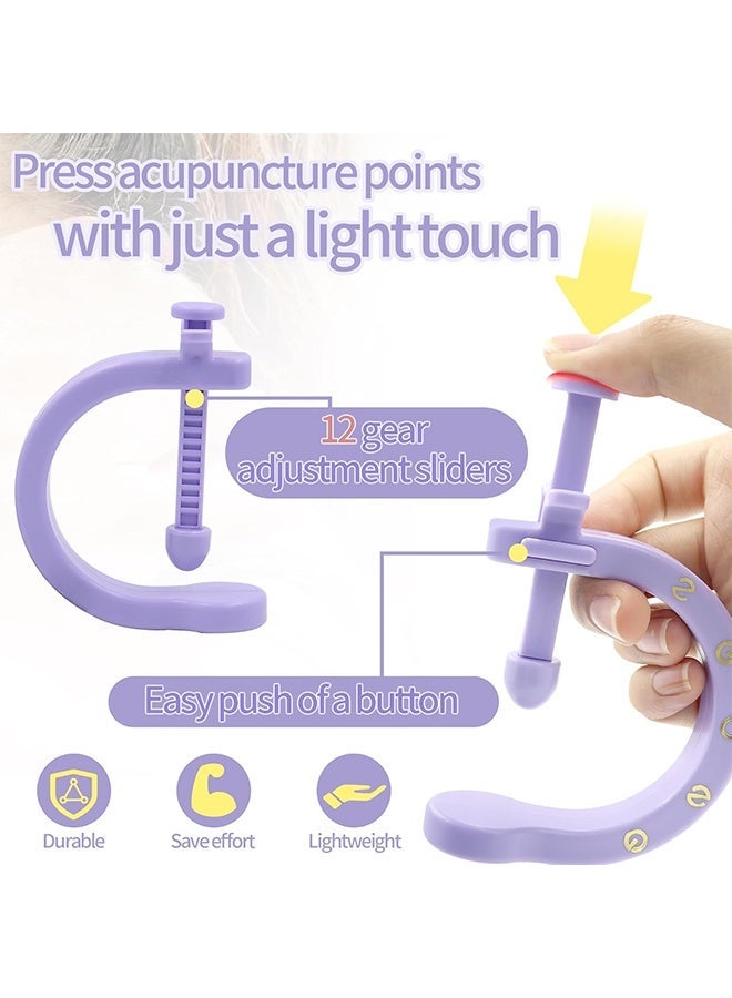 2PCS Purple Acupressure Pressure Point Clip, Adjustable Fixed Clip Manual Massage Tool for Hand Foot Ear Tension Stress Fatigue Relief - Image 5