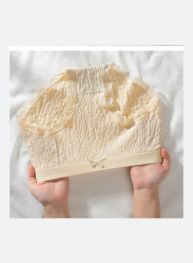 Loquat Breathable Lace Seamless Briefs Beige - Image 2