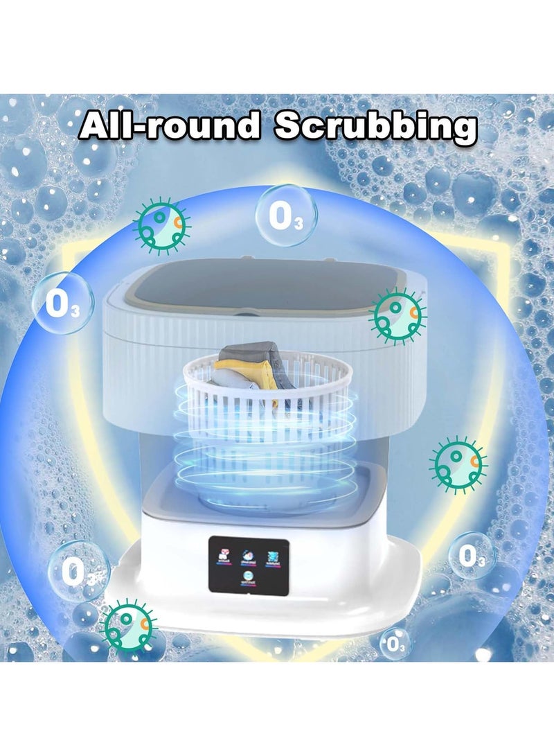 60W Portable Washing Machine,11L Small Fold Washing Machine with Spin Dryer,Mini Foldable Clothes Washer,Small Collapsible Laundry Washer for Travel,Apartment,Underwears,Socks  - Image 2