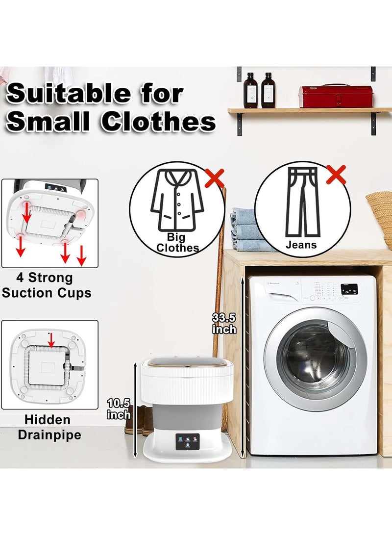 60W Portable Washing Machine,11L Small Fold Washing Machine with Spin Dryer,Mini Foldable Clothes Washer,Small Collapsible Laundry Washer for Travel,Apartment,Underwears,Socks  - Image 3