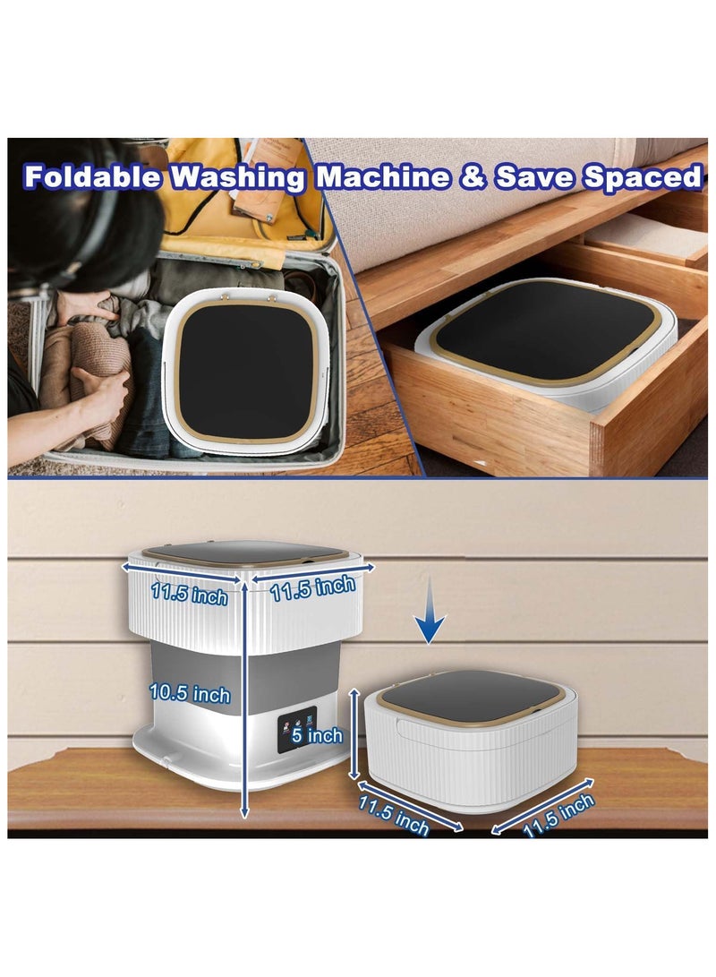 60W Portable Washing Machine,11L Small Fold Washing Machine with Spin Dryer,Mini Foldable Clothes Washer,Small Collapsible Laundry Washer for Travel,Apartment,Underwears,Socks  - Image 4