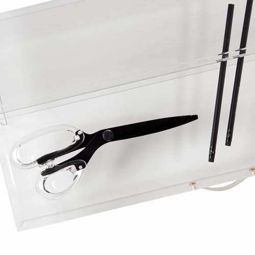 russell+hazel Acrylic Monitor Stand with Drawer, 20” x 10” x 5.25”, Desktop Organization, Clear, Hold up to 10 lbs., 98149 - Image 2