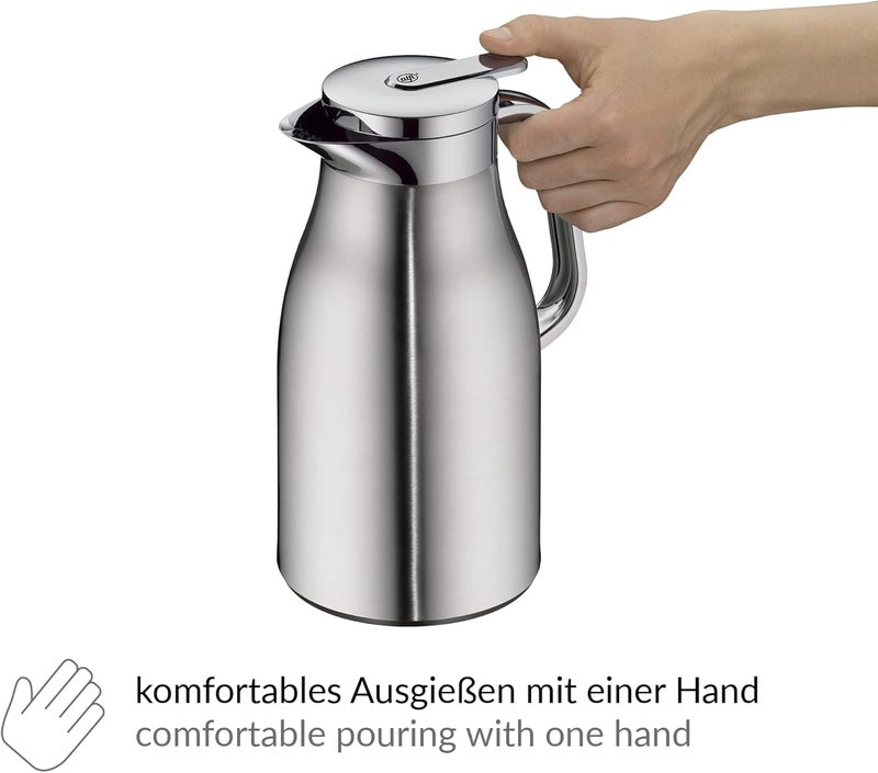 Alfi Thermos Flask, Plastic Glass, Matte Stainless Steel, 1 Litre - Image 4