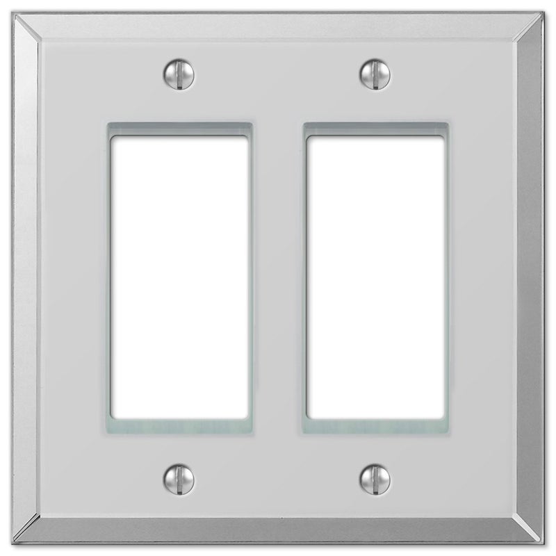 Amerelle Mirror Double Rocker Wallplate in Clear Mirror 2 Rocker