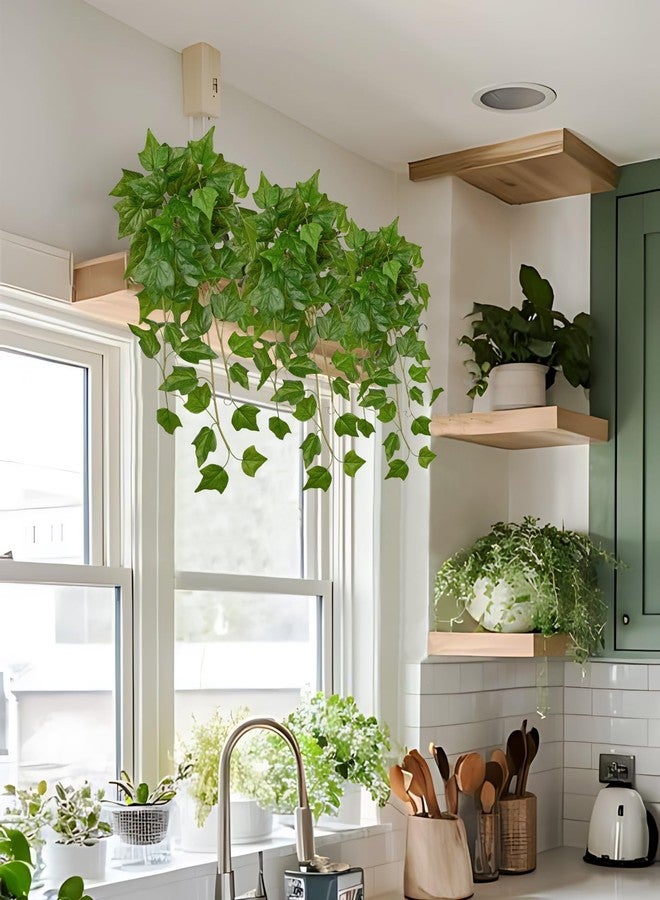 Arborus 24" Artificial Hanging Plant Ivy Vine Green Plants Decorative Artificial Plants Fake Hanging Plants for Window Wall Decorations - Image 4