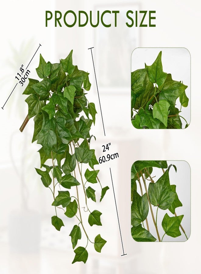 Arborus 24" Artificial Hanging Plant Ivy Vine Green Plants Decorative Artificial Plants Fake Hanging Plants for Window Wall Decorations - Image 5