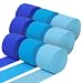 WSICSE Blue Crepe Paper Streamers 9 Rolls 738ft Blue Streamers Party Decorations for Fathers Day Party Baby Shower Gender Reveal Birthday Wedding Graduation Decor177 Inch x 82 FtRoll - Image 2