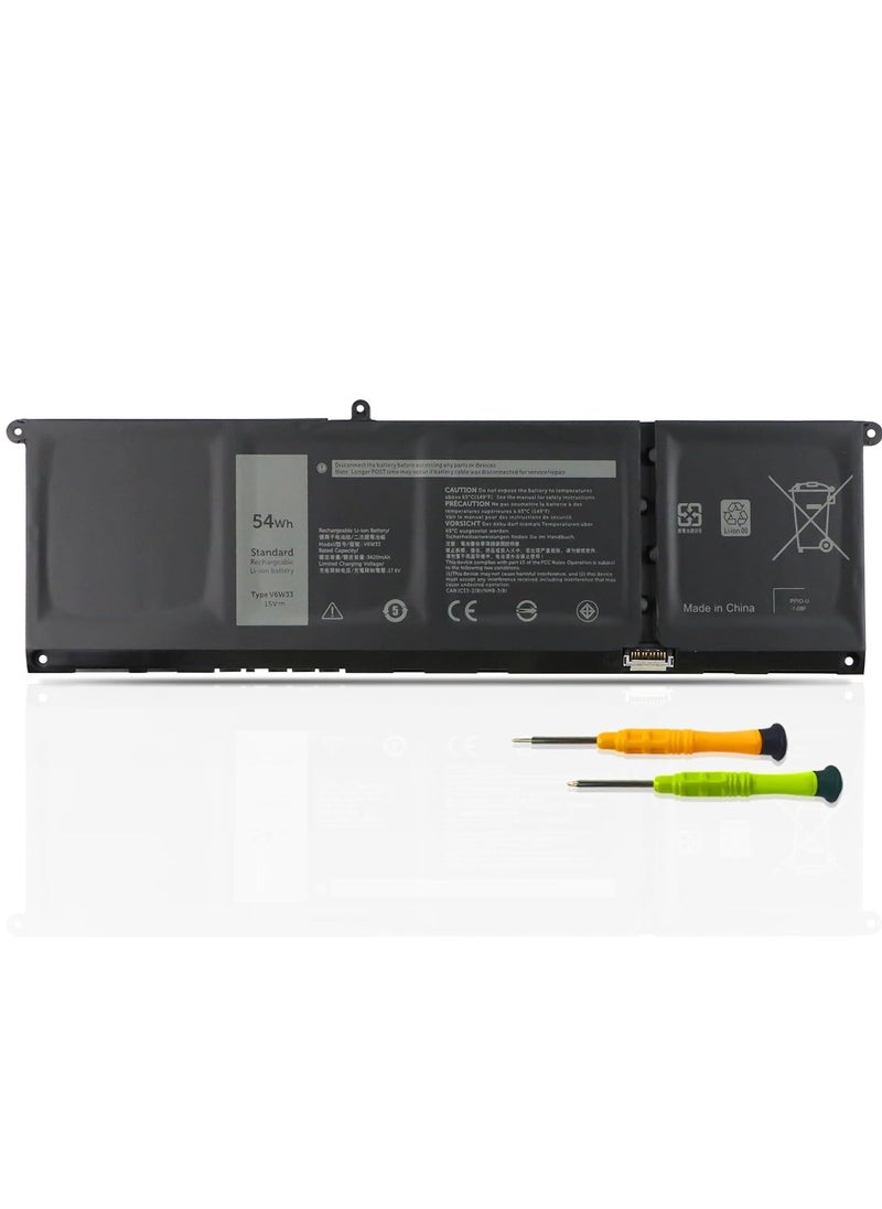 Generic - 54Wh V6W33 TN70C G91J0 Laptop Battery for Dell Latitude 3320 3420 3520 Inspiron 14 Plus 7420 3510 3511 3515 3520 3525 3535 5310 5410 5410 5410 544 15 5418 5510 5515 5518 5410 7415 7420 7425 7430 7435 7620 - Image 1