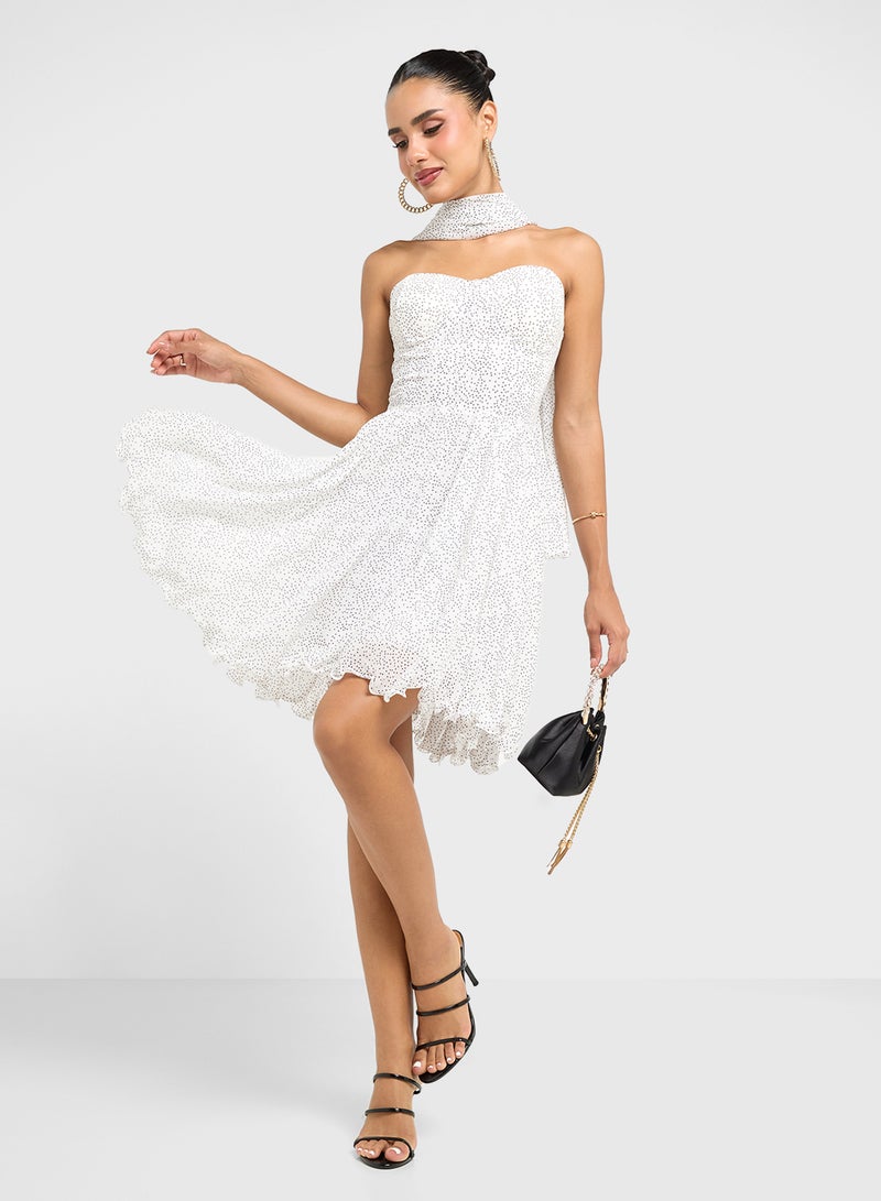 جينجر فستان منقط بدون حمالات - Image 4