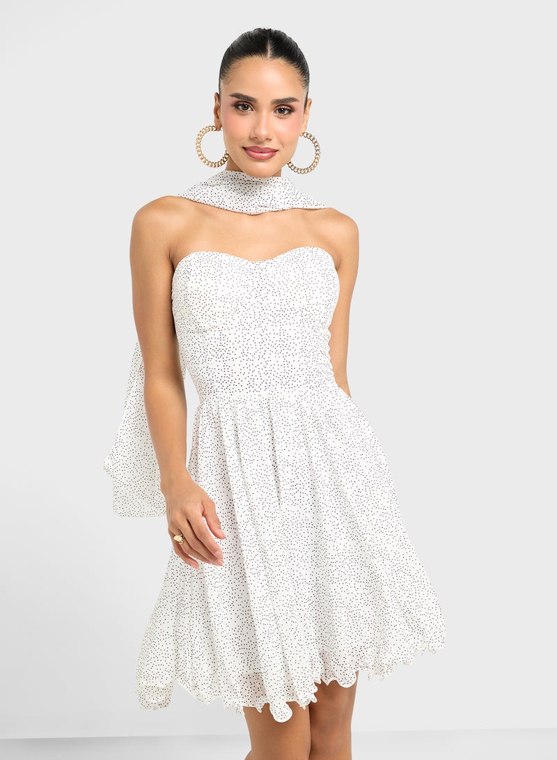 جينجر فستان منقط بدون حمالات - Image 1