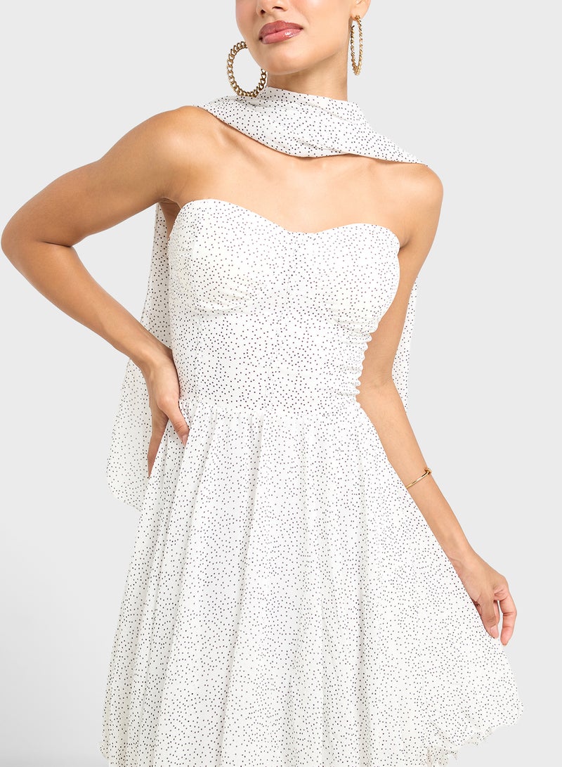 جينجر فستان منقط بدون حمالات - Image 3