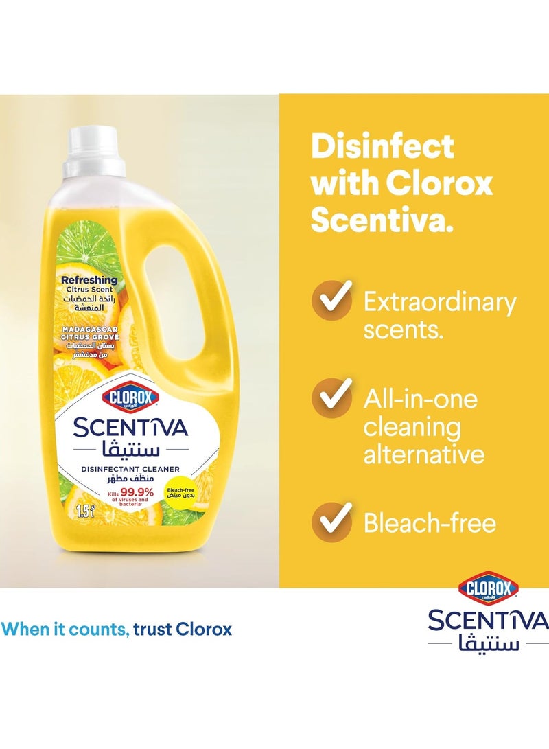 Clorox Scentiva Multipurpose Disinfectant Floor Cleaner Madagascar Citrus Grove 2 x 1.5L  - Image 5
