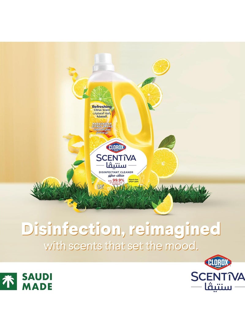 Clorox Scentiva Multipurpose Disinfectant Floor Cleaner Madagascar Citrus Grove 2 x 1.5L  - Image 3